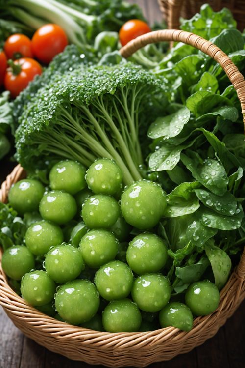 農產品健康籃子 新鮮蔬菜的視覺盛宴